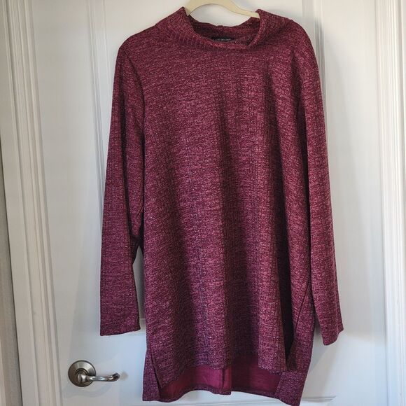 Lane Bryant Cowl Sweater Pullover Burgundy Plus Comfy Professional Women's 22/24 - Picture 1 of 5